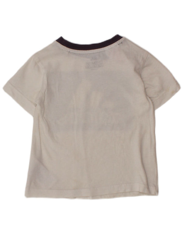 Футболка с рисунком ADIDAS для мальчиков, топ 12–18 месяцев, белый хлопок с цветными блоками