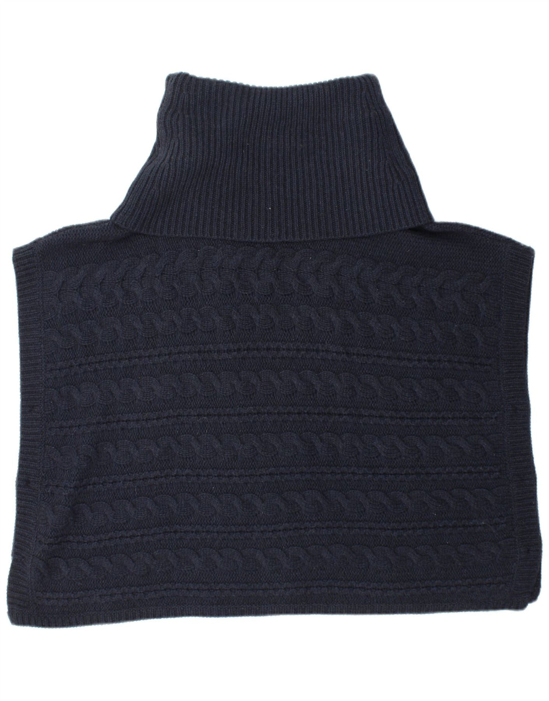 TOMMY HILFIGER Womens Roll Neck Poncho Jumper UK 14 Medium Navy Blue