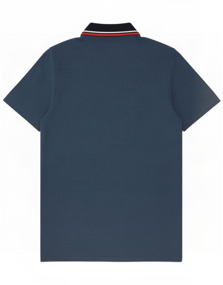 Мужская рубашка-поло Jack & Jones из хлопка среднего синего цвета
