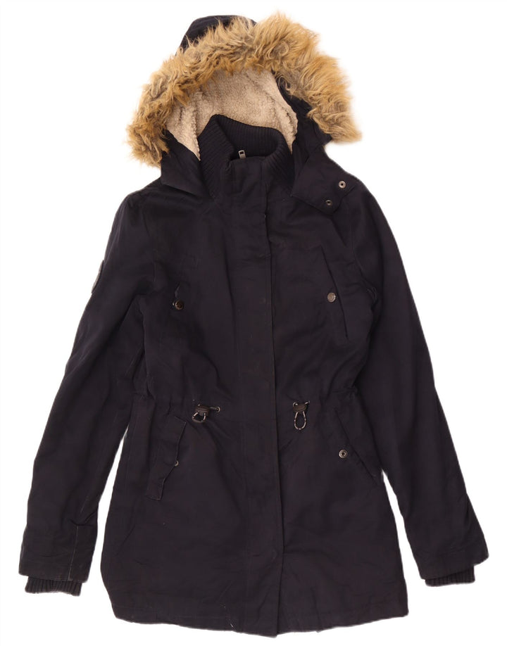 Женская парка Superdry с капюшоном UK 6 XS Темно-синий полиэстер