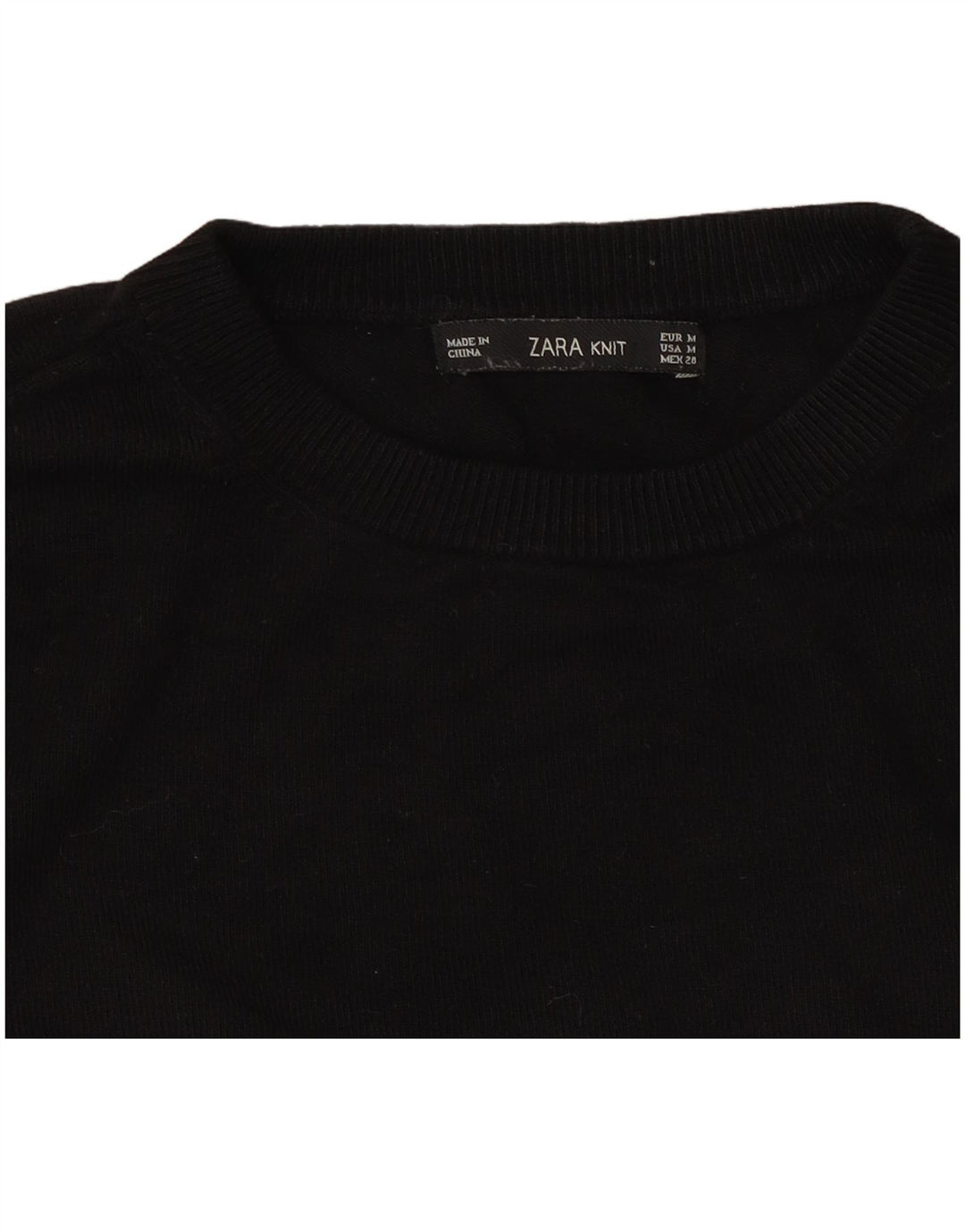 Женский джемпер с круглым вырезом Zara UK 12, средний черный