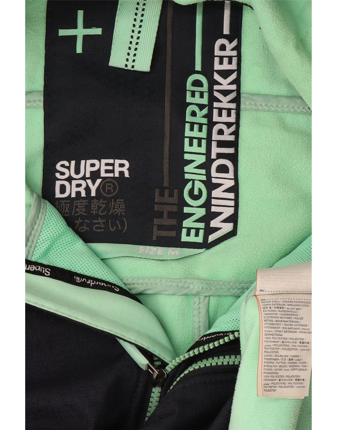 Мужская ветровка с капюшоном Superdry Windtrekker UK 38, средний темно-синий