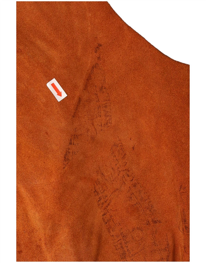 Винтажный женский замшевый жилет UK 18 XL, коричневый в стиле вестерн