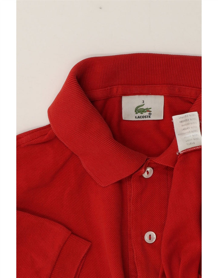 Мужская рубашка-поло Lacoste, размер 3, маленькая, красный хлопок
