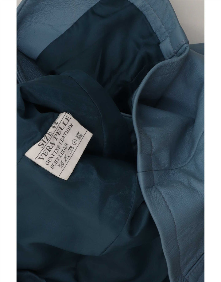 Винтажная женская кожаная рубашка IT 42 Medium Blue