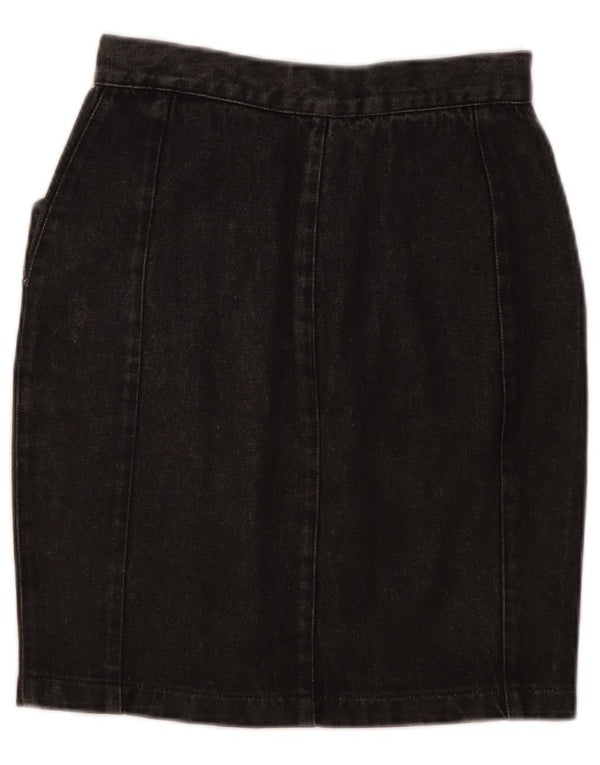 Trussardi Womens High Waist Denim Skirt IT 42 Medium W28 Grey Cotton