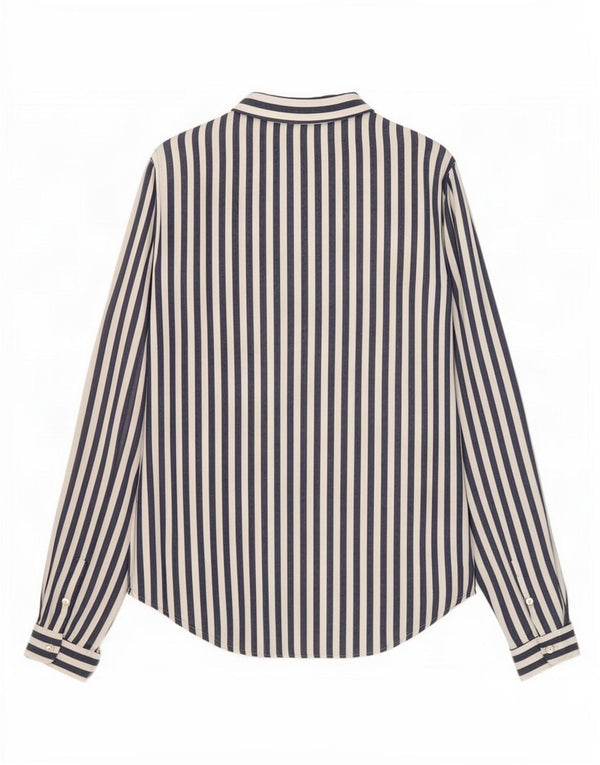 Женская рубашка Zara UK 6 XS из вискозы темно-синего цвета в полоску