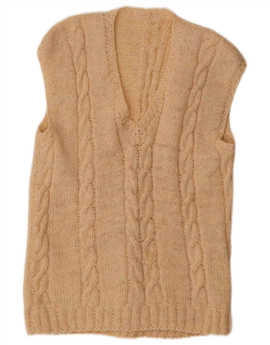 VINTAGE Женский жилет безрукавка UK 18 XL Бежевый