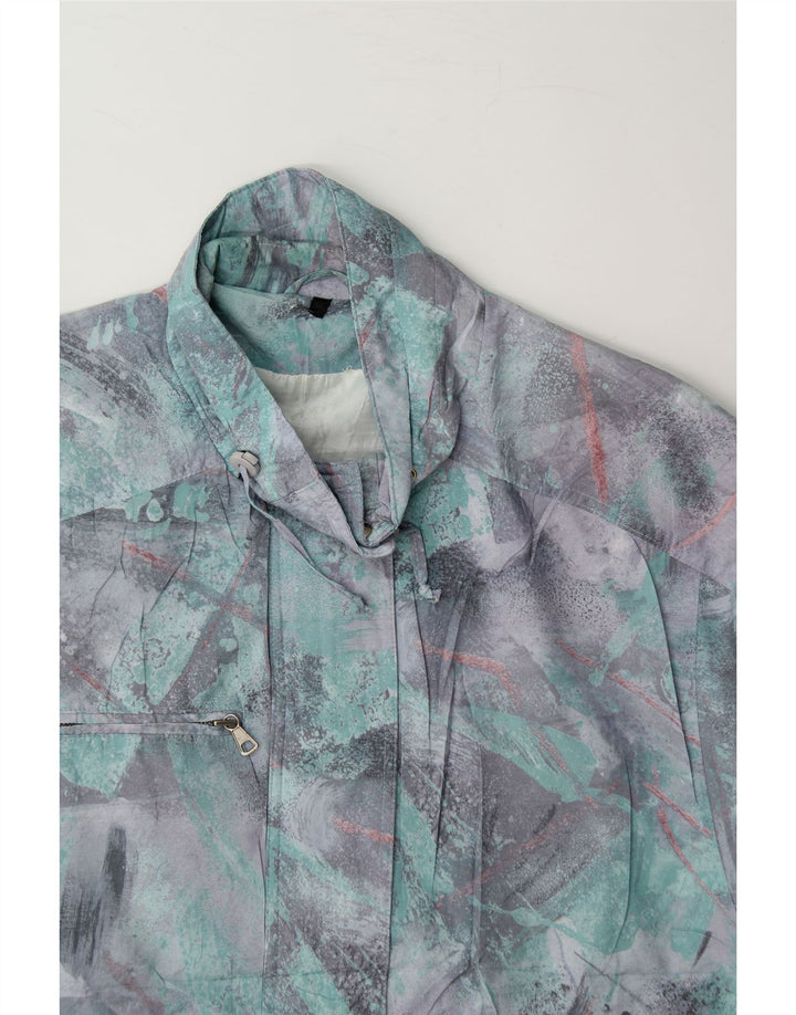 VINTAGE Womens Windbreaker Coat EU 42 Large Green Colourblock Polyester Vintage Vintage and Second-Hand Vintage from Messina Hembry 
