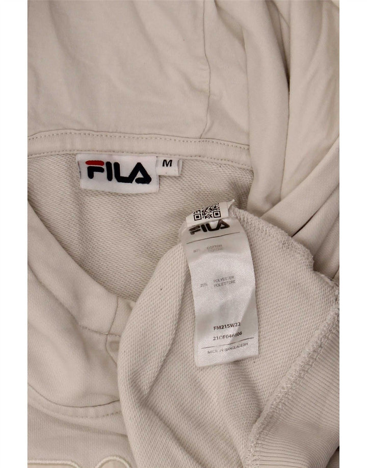 Fila Мужской джемпер с капюшоном с рисунком, средний белый, хлопок
