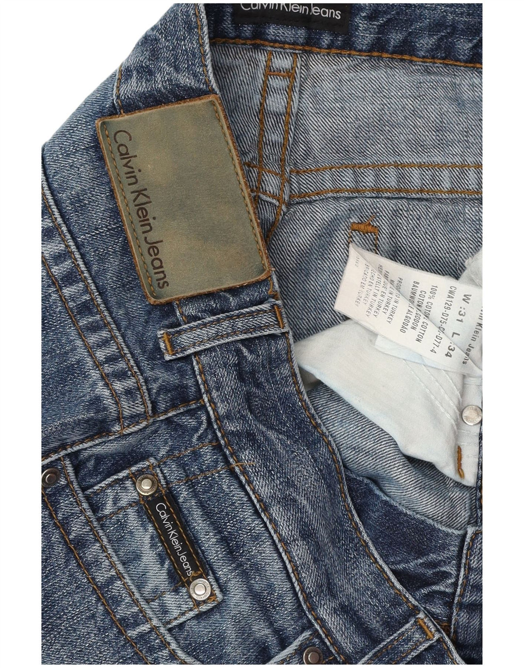 Женские джинсы Bootcut Calvin Klein W31 L30 синие, хлопок