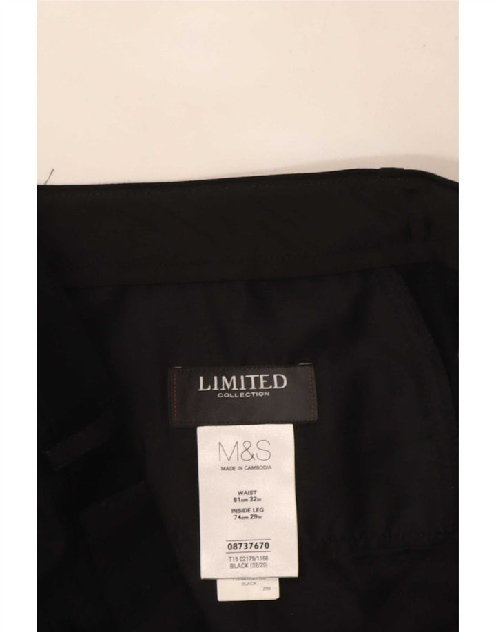 Мужские прямые костюмные брюки Marks & Spencer W32 L29 черные