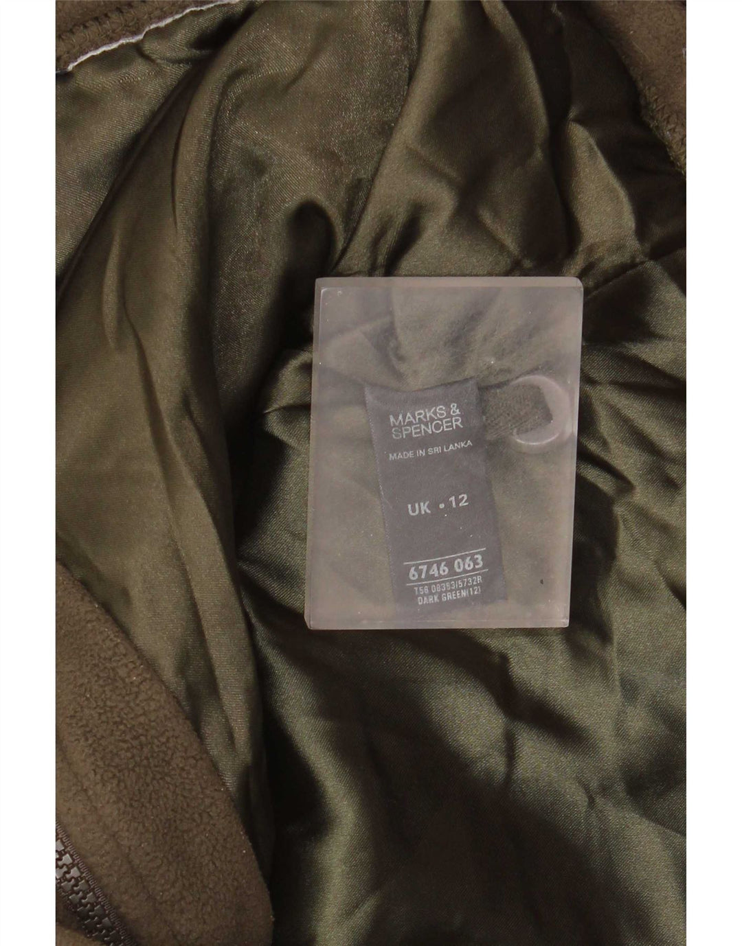 Женская флисовая куртка Marks & Spencer UK 12, средний зеленый полиэстер