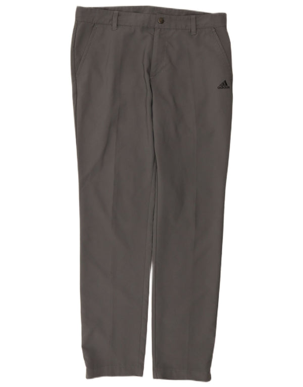 Adidas Mens Slim Chino Trousers W32 L32 Grey Polyester
