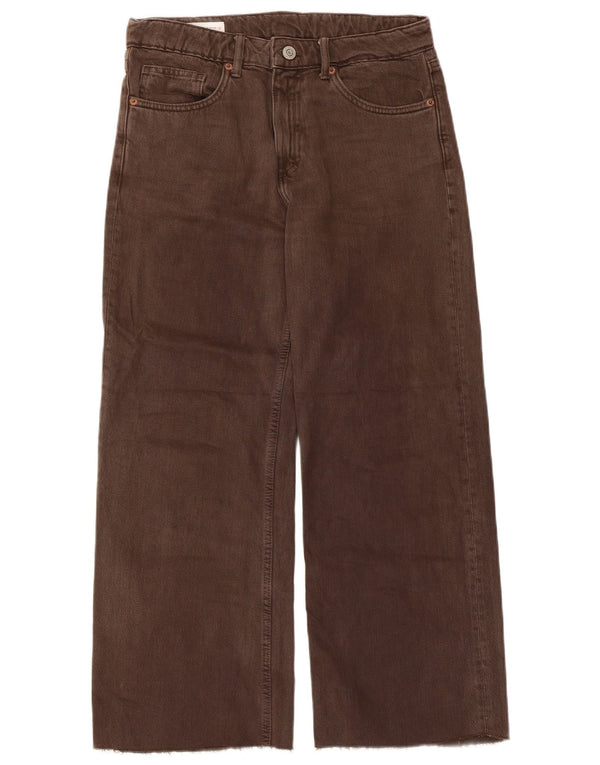 Женские широкие джинсы Zara EU 36 XS W26 L26 Коричневые, хлопок