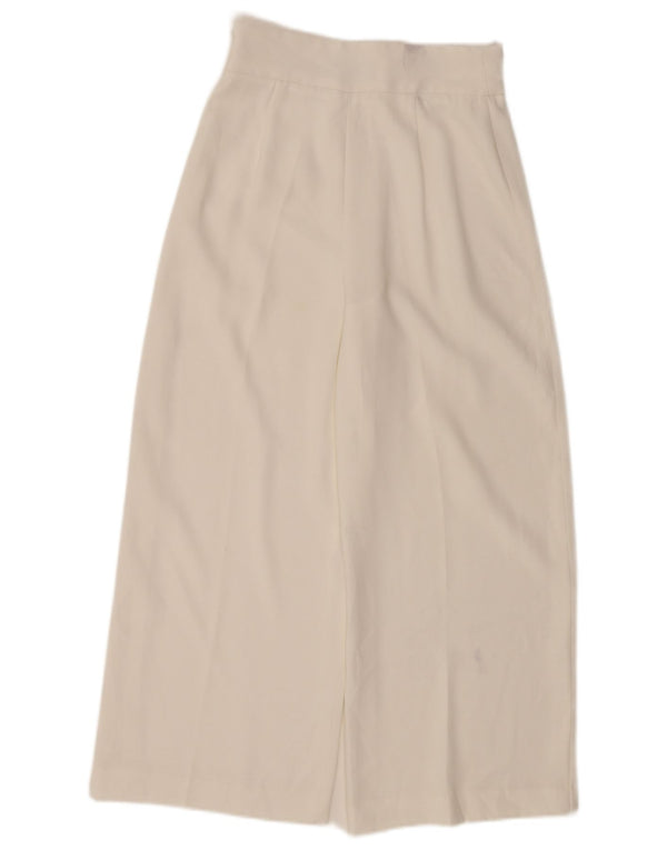 Женские укороченные широкие повседневные брюки Zara XS W24 L24, белые