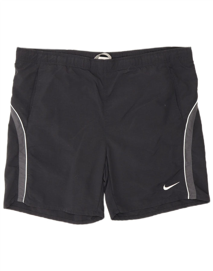 Мужские шорты для плавания Fila, большие черные нейлоновые с цветными блоками