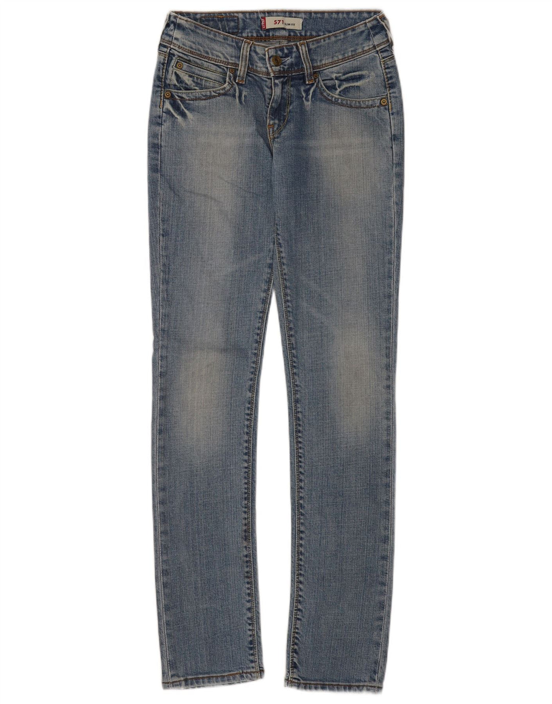 Женские узкие джинсы Levi's 571 W28 L34 синие, хлопок