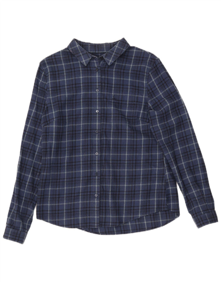 Женская фланелевая рубашка JACK WILLS UK 12, средний темно-синий цвет в клетку, хлопок