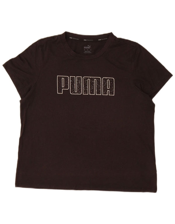 Женская футболка с рисунком Puma Top UK 18 XL, черный полиэстер