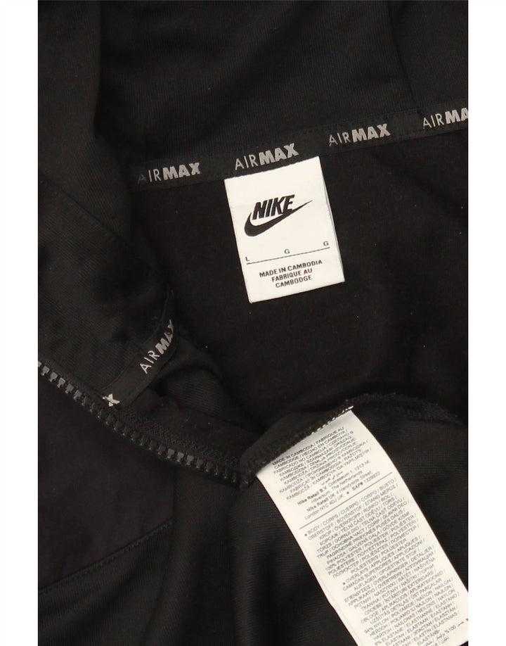 Мужской свитер с капюшоном и молнией с графическим рисунком Nike, большой черный полиэстер