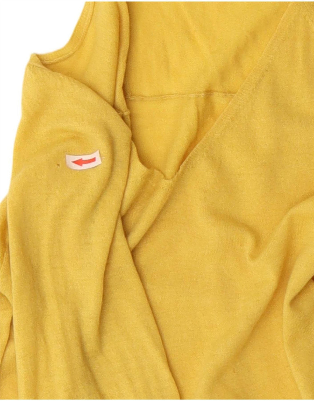 Женский джемпер с v-образным вырезом Hobbs UK 12, средний желтый шерстяной свитер