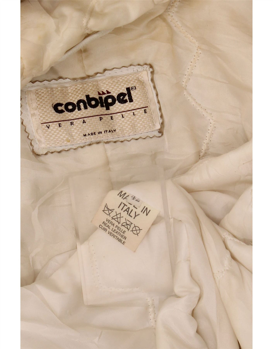 CONBIPEL Женская кожаная куртка с капюшоном IT 42 Medium White Leather