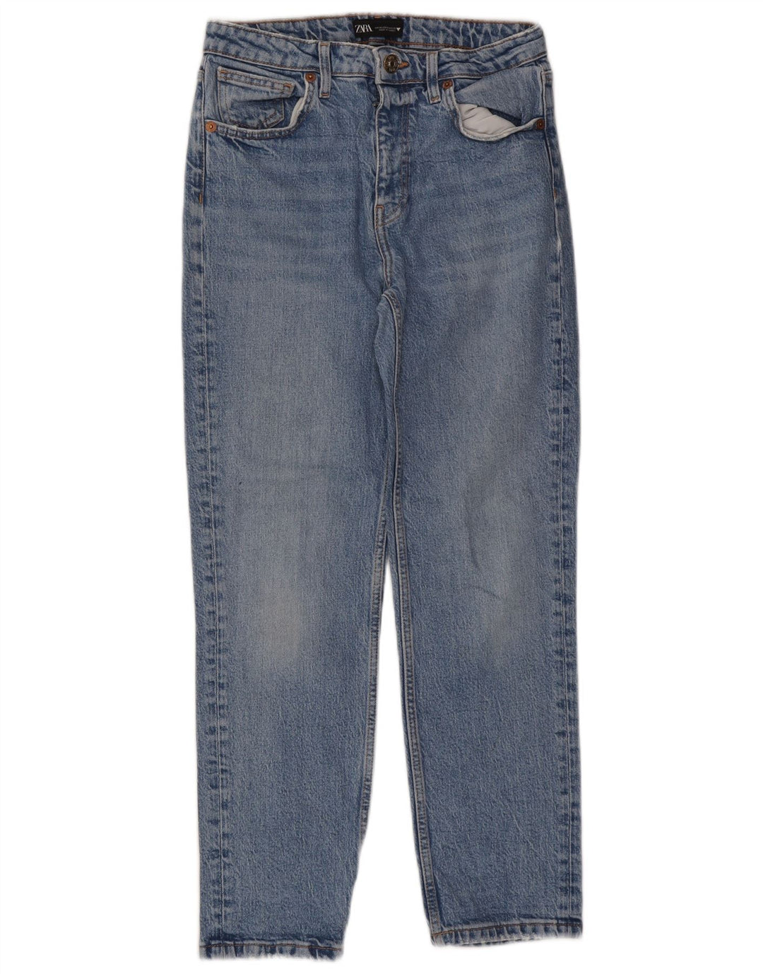 Женские зауженные джинсы Zara EU 38, маленькие W28 L26, синие