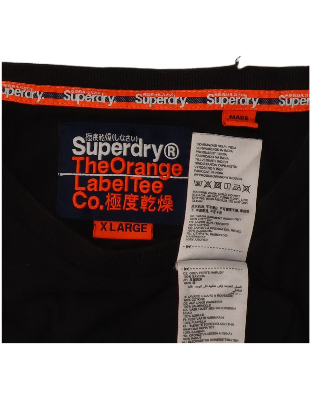 Мужская футболка Superdry Top XL, черный хлопок