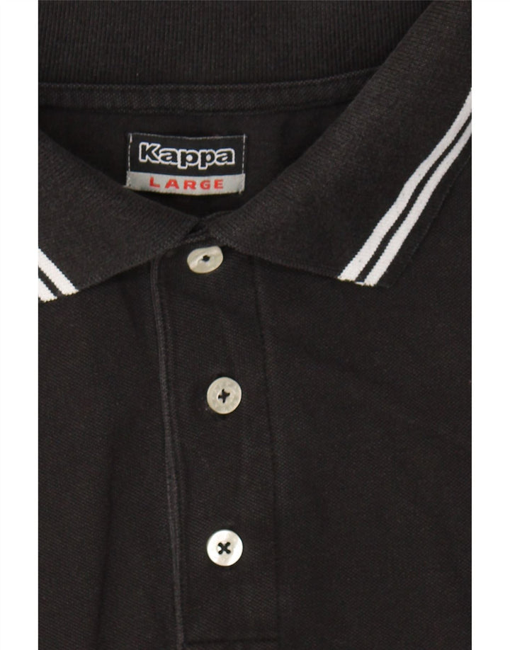 KAPPA Mens Polo Shirt Large Black Cotton Vintage Kappa and Second-Hand Kappa from Messina Hembry 