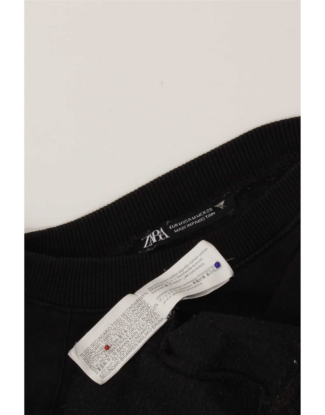 Женский укороченный свитшот оверсайз Zara UK 14, средний черный хлопок