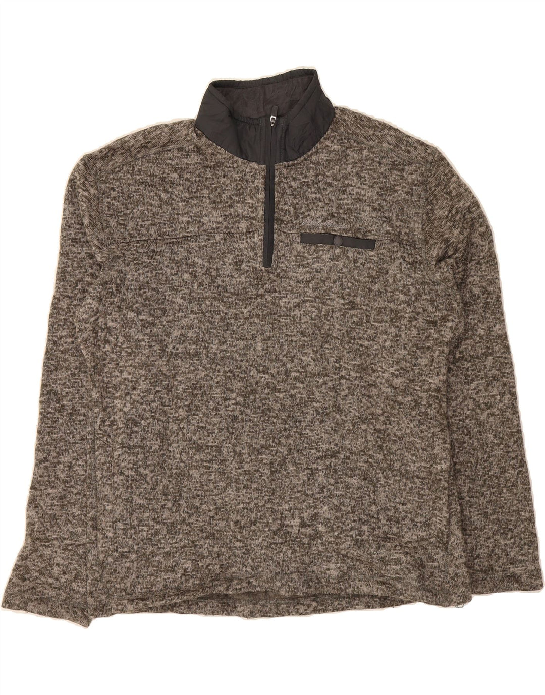 EDDIE BAUER Mens Zip Neck Jumper Sweater Large Grey Polyester Vintage Eddie Bauer and Second-Hand Eddie Bauer from Messina Hembry 