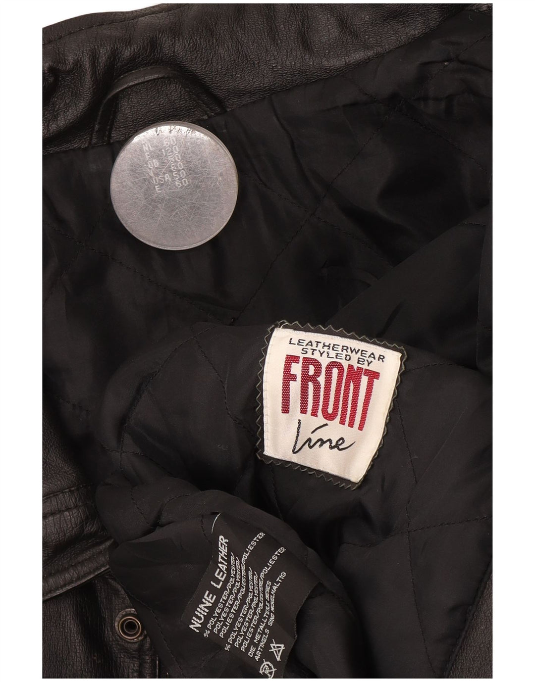 Мужская кожаная куртка Front Line UK 50 2XL черная кожа