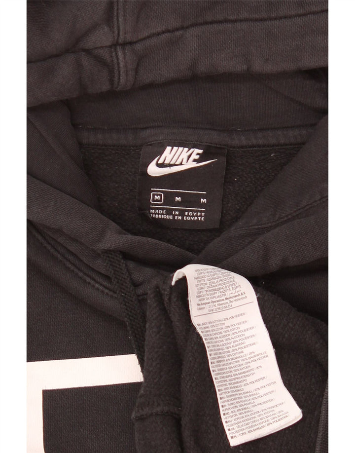 Мужской джемпер с капюшоном с рисунком Nike, средний черный, хлопковый