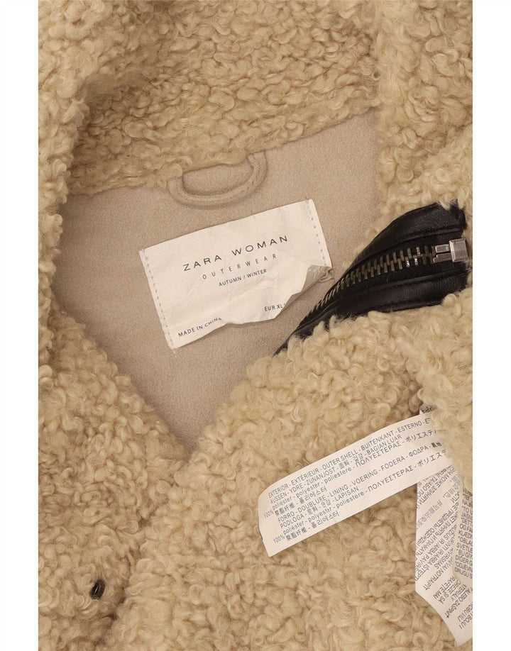 Женская флисовая куртка Zara Teddy Bear UK 18 XL, бежевый полиэстер