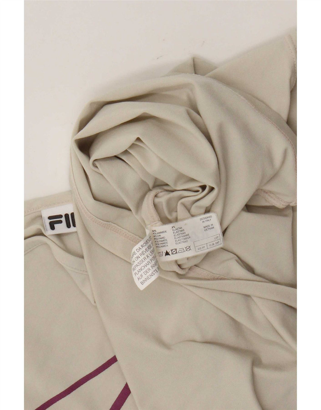 Женский укороченный топ на бретельках Fila UK 14, большой, бежевый, полиамид