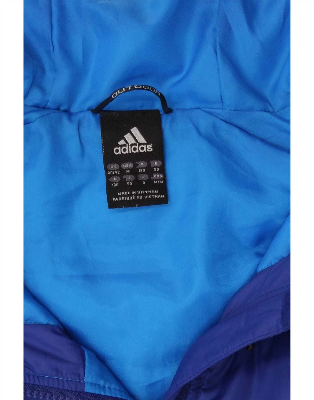 Мужская утепленная куртка Adidas с капюшоном Великобритания 40/42 Средний синий с цветными блоками