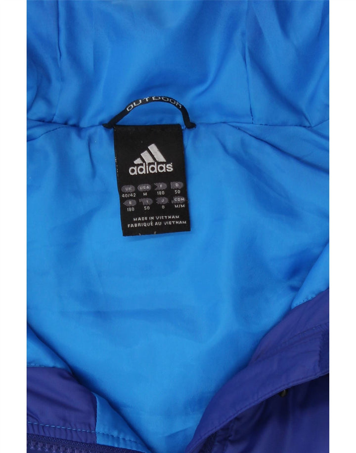 Мужская утепленная куртка Adidas с капюшоном Великобритания 40/42 Средний синий с цветными блоками