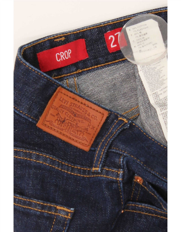 Женские укороченные джинсы-капри Levi's W27 L22, темно-синие, хлопок