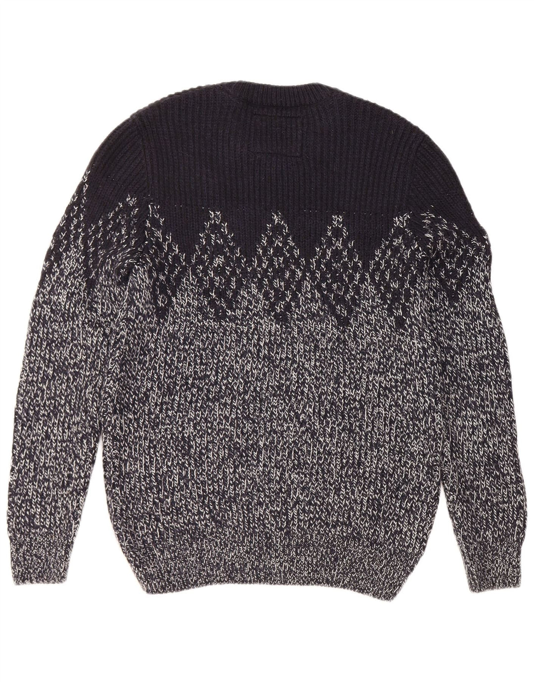 SUPERDRY Мужской джемпер с круглым вырезом, большой темно-синий с узором аргайл/бриллиант