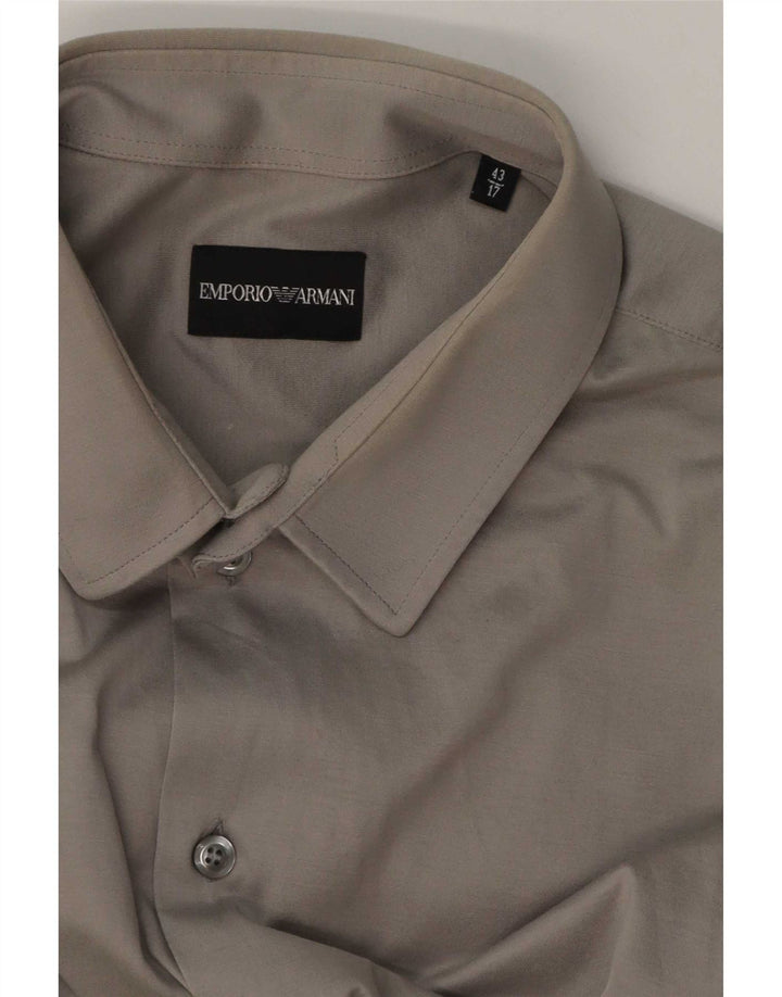 Мужская рубашка Emporio Armani размер 43 17 XL серая