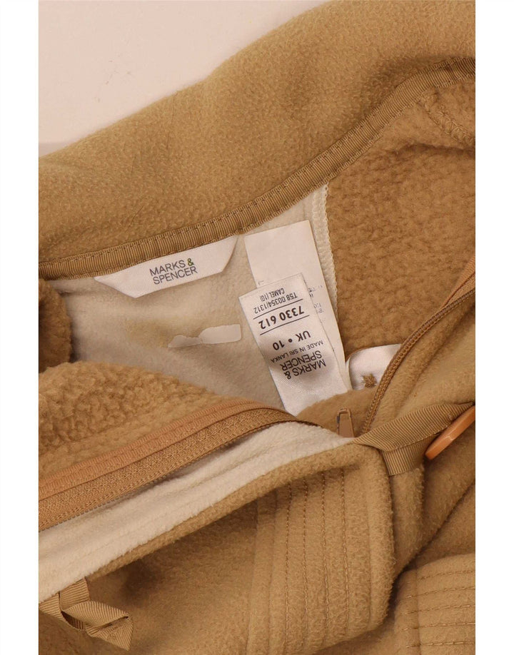 Женская флисовая куртка оверсайз Marks & Spencer UK 10, маленький размер, бежевый полиэстер
