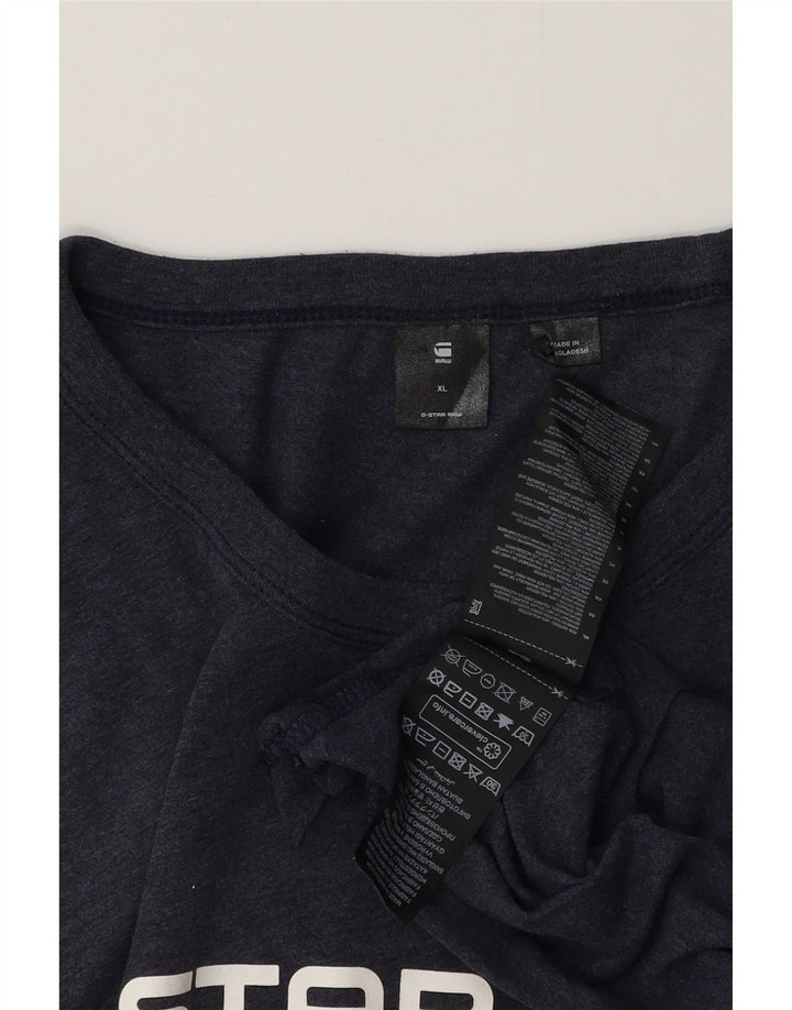 G-STAR Мужская футболка с рисунком Top XL Темно-синий хлопок