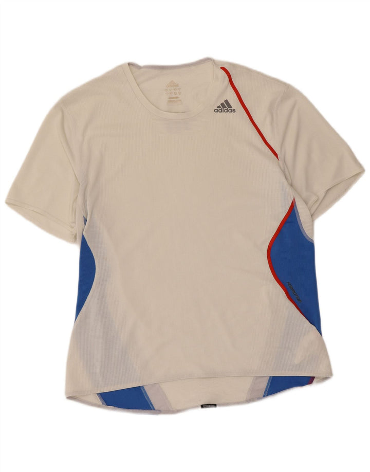Мужская футболка Adidas Top большого размера из полиэстера с цветными блоками белого цвета