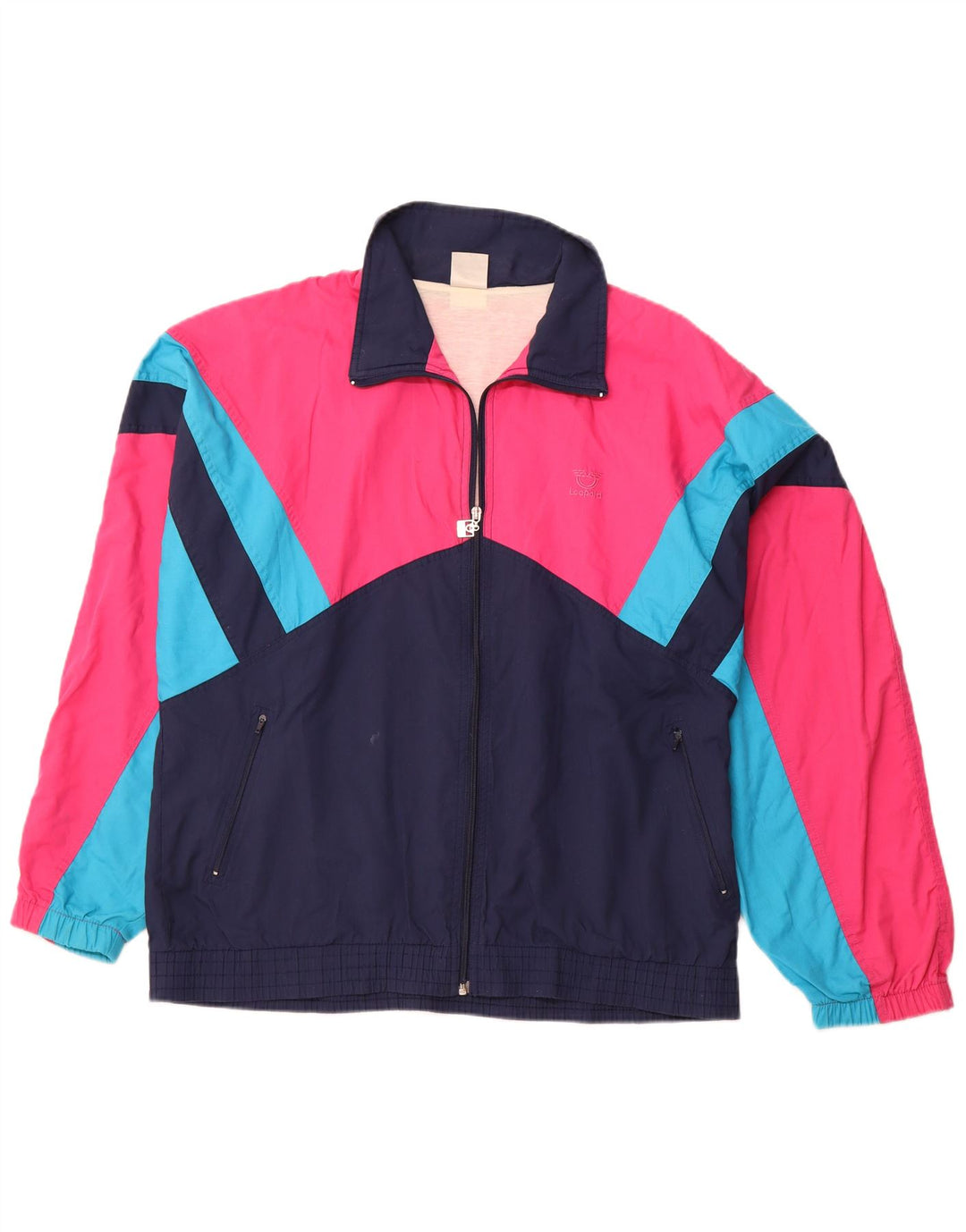 Мужской спортивный костюм LEOPARD, верхняя куртка XL, темно-синий, полиэстер с цветными блоками