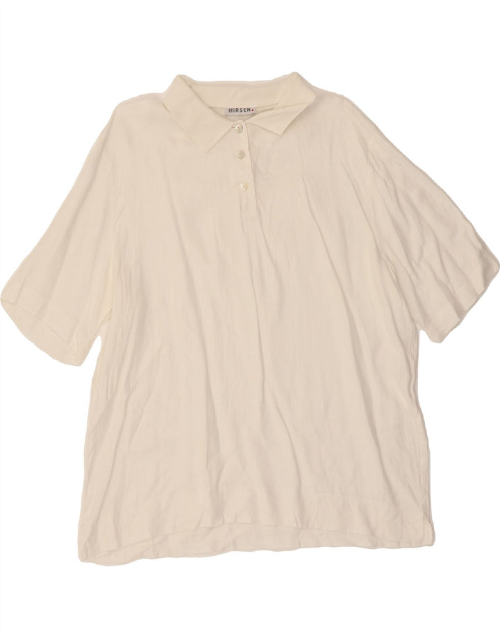 HIRSCH Womens Short Sleeve Pullover Shirt UK 20 2XL White Vintage Hirsch and Second-Hand Hirsch from Messina Hembry 