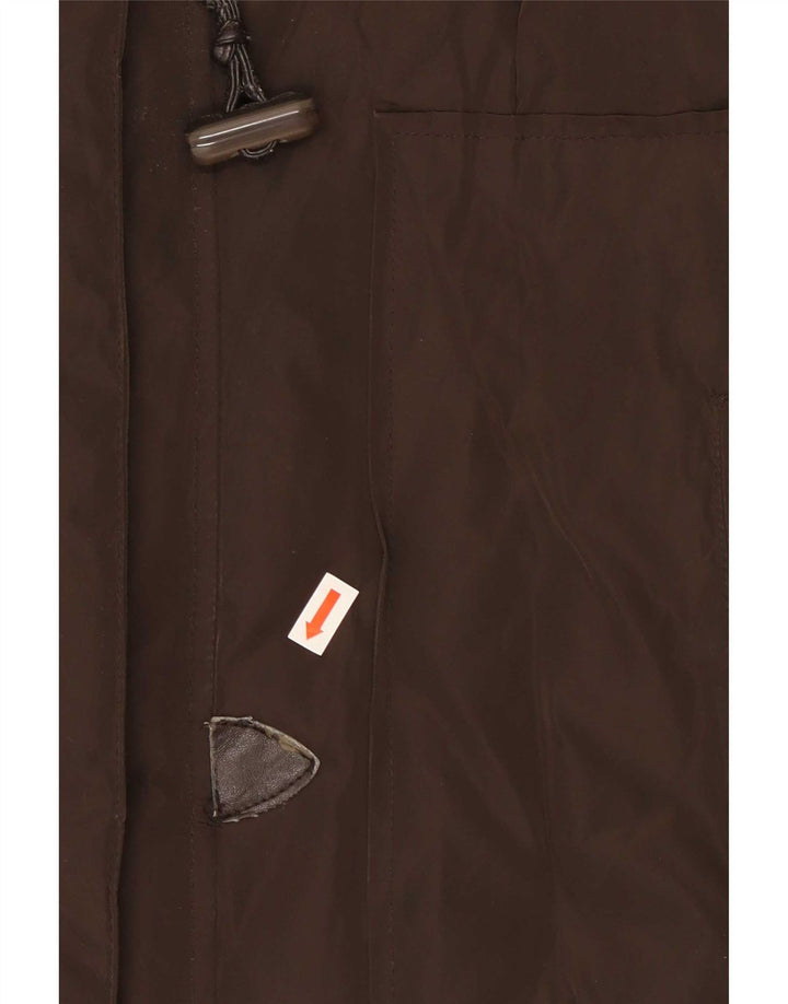 Trussardi Jeans Женское стеганое пальто с капюшоном IT 46 Большой Коричневый Полиэстер