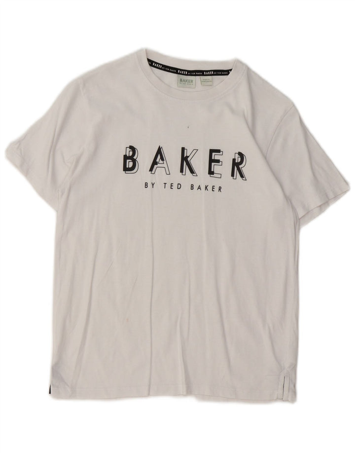 Футболка с рисунком для мальчиков TED BAKER, топ, 10–11 лет, белый хлопок