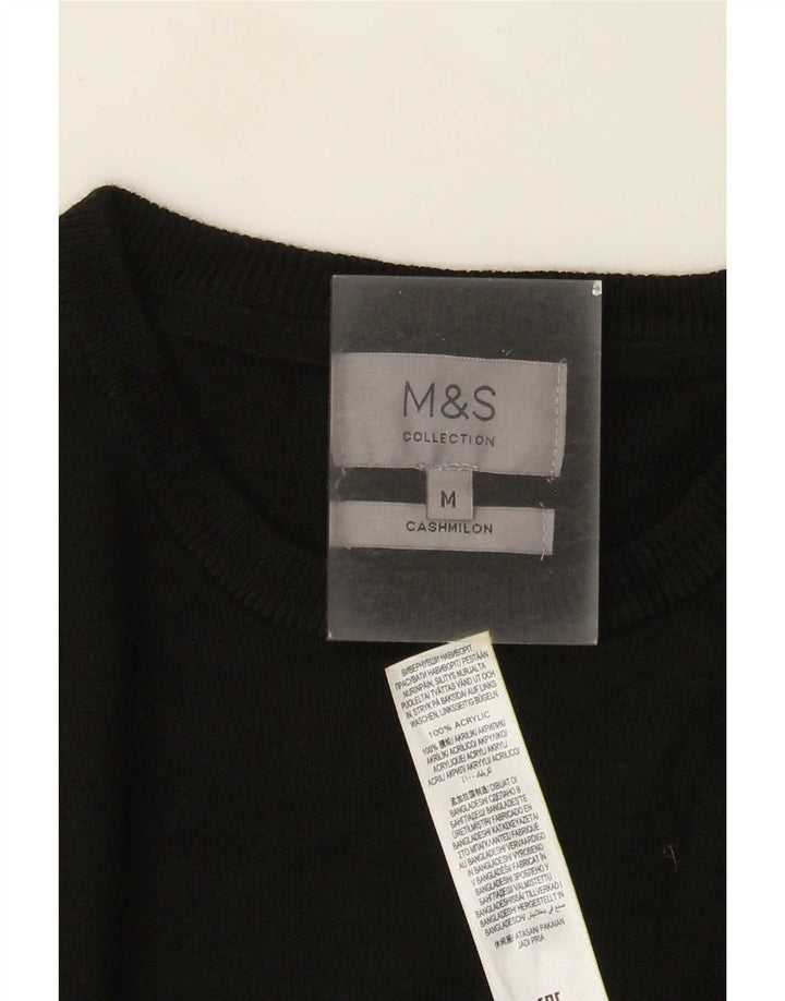 Мужской джемпер с круглым вырезом Marks & Spencer, средний черный акрил