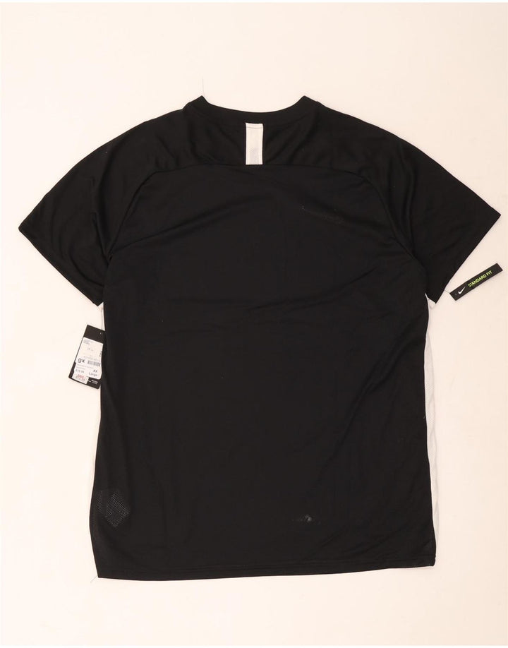 Мужская футболка Nike Dri Fit 2XL, черная, полиэстер с цветными блоками